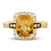 Le Vian® Cushion-Cut Cinnamon Citrine® and 0.37 CT. T.W. Diamond Frame Ring in 14K Honey Gold™ - Size 7