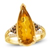 Le Vian® Pear-Shaped Cinnamon Citrine® and 0.23 CT. T.W. Diamond Split Shank Ring in 14K Honey Gold™ - Size 7