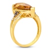 Le Vian® Pear-Shaped Cinnamon Citrine® and 0.23 CT. T.W. Diamond Split Shank Ring in 14K Honey Gold™ - Size 7