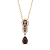 Le Vian® Pear-Shaped Chocolate Quartz® and 0.29 CT. T.W. Diamond Drop Pendant in 14K Strawberry Gold® - 19”