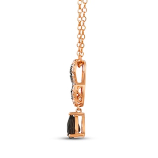 Le Vian® Pear-Shaped Chocolate Quartz® and 0.29 CT. T.W. Diamond Drop Pendant in 14K Strawberry Gold® - 19”