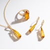 Le Vian® Pear-Shaped Cinnamon Citrine® and 0.065 CT. T.W. Diamond Drop Pendant in 14K Honey Gold™ - 19”