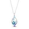 Le Vian® Blue Topaz, Tanzanite, Blue Zircon and 0.29 CT. T.W. Nude Diamond™ Drop Pendant in 14K Vanilla Gold® - 19”