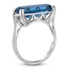 Thumbnail Image 2 of Le Vian® Cushion-Cut Deep Sea Blue Topaz™ and Nude Diamond™ Accent Collar Ring in 14K Vanilla Gold® - Size 7