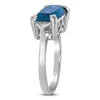 Thumbnail Image 3 of Le Vian® Cushion-Cut Deep Sea Blue Topaz™ and Nude Diamond™ Accent Collar Ring in 14K Vanilla Gold® - Size 7