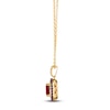 Le Vian® Emerald-Cut Raspberry Rhodolite® Garnet and 0.45 CT. T.W. Diamond Double Frame Pendant in 14K Honey Gold™ - 19”