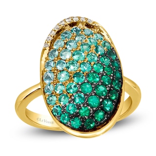 Le Vian® Emerald Ombré® and Nude Diamond™ Accent Frame Ring in 14K Honey Gold™ - Size 7