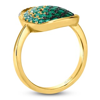 Le Vian® Emerald Ombré® and Nude Diamond™ Accent Frame Ring in 14K Honey Gold™ - Size 7