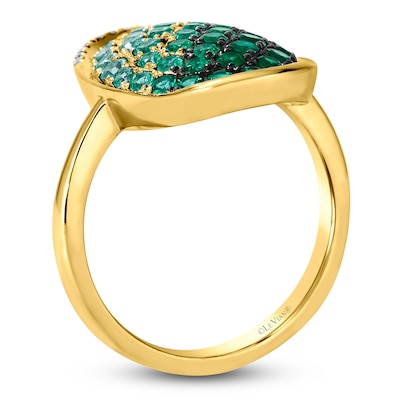 Le Vian® Emerald Ombré® and Nude Diamond™ Accent Frame Ring in 14K Honey Gold™ - Size 7