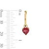 6.0mm Heart-Shaped Garnet Hoop Drop Earrings in 10K Gold