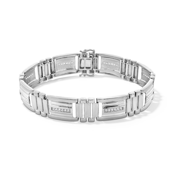 0.50 CT. T.W. Certified Lab-Created Diamond Multi-Row Link Bracelet in Sterling Silver (F/SI2) - 8.5”