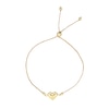 Puff Heart Bolo Bracelet in 14K Gold - 9.0"