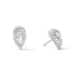 0.50 CT. T.W. Certified Lab-Created Diamond Crossover Teardrop Stud Earrings in Sterling Silver (I/I1)