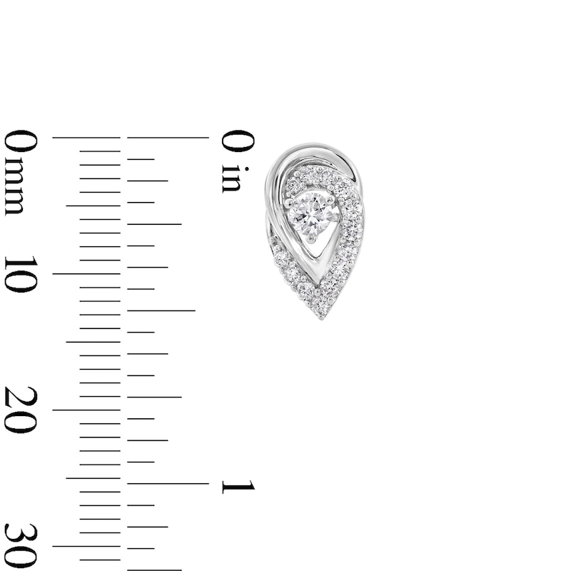 Main Image 2 of 0.50 CT. T.W. Certified Lab-Created Diamond Crossover Teardrop Stud Earrings in Sterling Silver (I/I1)