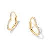 Thumbnail Image 1 of 0.085 CT. T.W. Diamond Heart Hoop Earrings in Sterling Silver with 14K Gold Plate