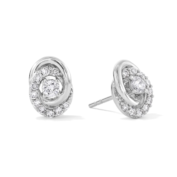 0.50 CT. T.W. Certified Lab-Created Diamond Oval Knot Stud Earrings in Sterling Silver (I/I1)