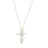 Thumbnail Image 1 of 0.23 CT. T.W. Diamond Loop Cross Pendant in 10K Gold