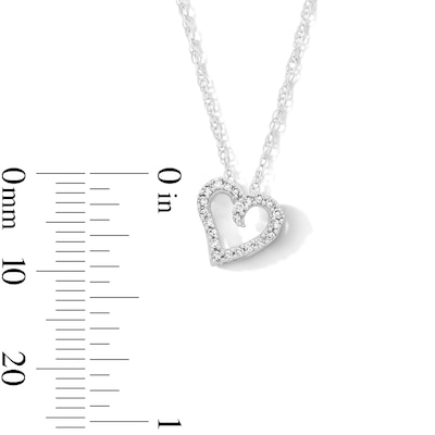 0.085 CT. T.W. Diamond Abstract Heart Pendant in 10K White Gold