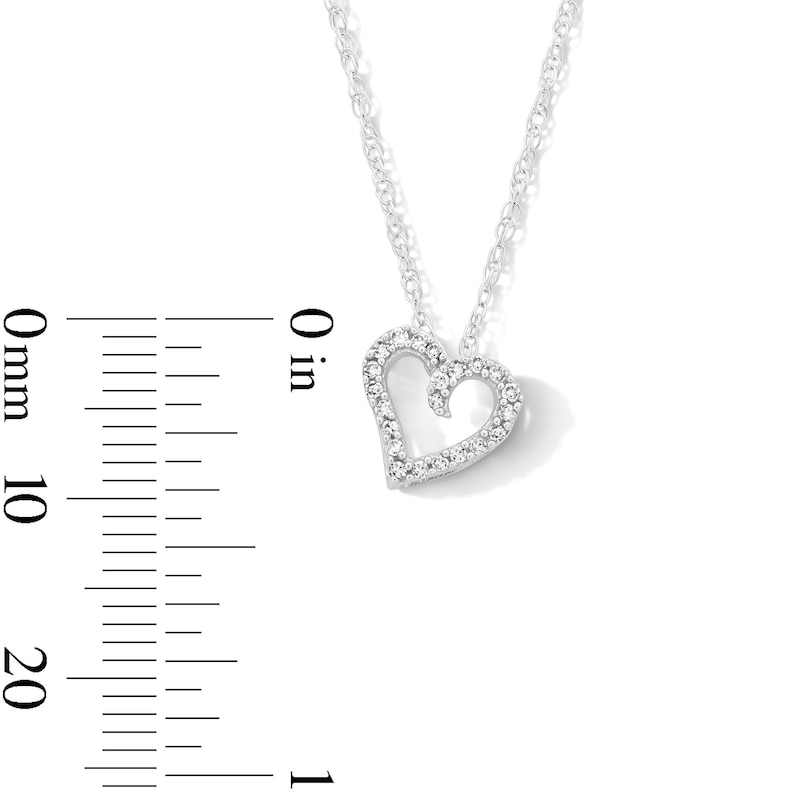 0.085 CT. T.W. Diamond Abstract Heart Pendant in 10K White Gold