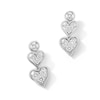 Thumbnail Image 1 of 0.20 CT. T.W. Certified Lab-Created Multi-Diamond Double Heart Drop Earrings in Sterling Silver (I/I1)