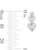 Thumbnail Image 2 of 0.20 CT. T.W. Certified Lab-Created Multi-Diamond Double Heart Drop Earrings in Sterling Silver (I/I1)