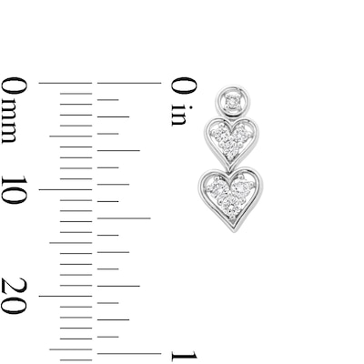 0.20 CT. T.W. Certified Lab-Created Multi-Diamond Double Heart Drop Earrings in Sterling Silver (I/I1)