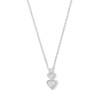 Thumbnail Image 1 of 0.20 CT. T.W. Certified Lab-Created Multi-Diamond Double Heart Drop Necklace in Sterling Silver (I/I1)