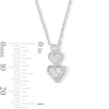 0.20 CT. T.W. Certified Lab-Created Multi-Diamond Double Heart Drop Necklace in Sterling Silver (I/I1)