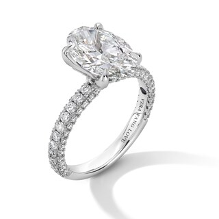 Vera Wang Love Collection 3.80 CT. T.W. Oval Certified Lab-Created Diamond Engagement Ring in Platinum (F/VS2)