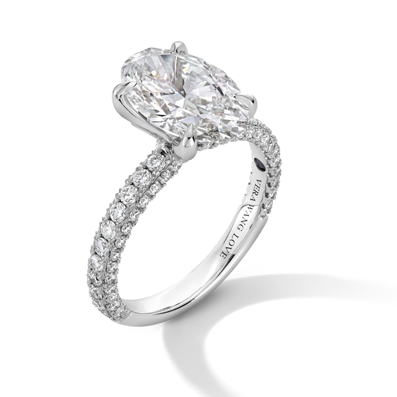 Vera Wang Love Collection 3.80 CT. T.W. Oval Certified Lab-Created Diamond Engagement Ring in Platinum (F/VS2)