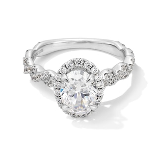 Vera Wang Love Collection 1.60 CT. T.W. Oval Certified Lab-Created Diamond Frame Twist Engagement Ring in Platinum