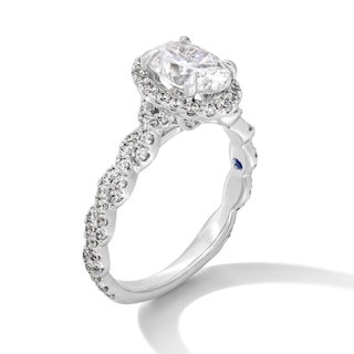 Vera Wang Love Collection 1.60 CT. T.W. Oval Certified Lab-Created Diamond Frame Twist Engagement Ring in Platinum