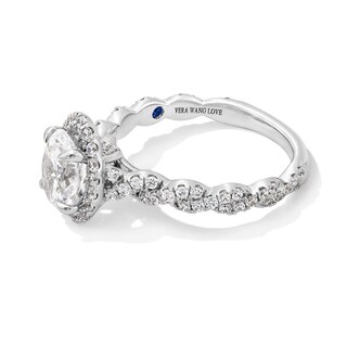 Vera Wang Love Collection 1.60 CT. T.W. Oval Certified Lab-Created Diamond Frame Twist Engagement Ring in Platinum