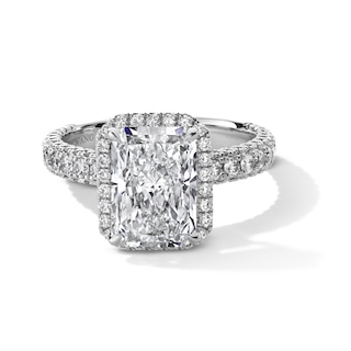 Vera Wang Love Collection 4.00 CT. T.W. Radiant-Cut Certified Lab-Created Diamond Engagement Ring in Platinum (F/VS2)