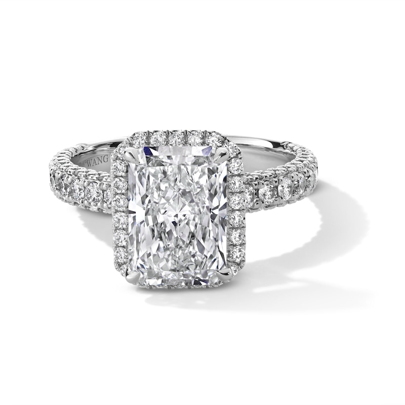 Vera Wang Love Collection 4.00 CT. T.W. Radiant-Cut Certified Lab-Created Diamond Engagement Ring in Platinum (F/VS2)