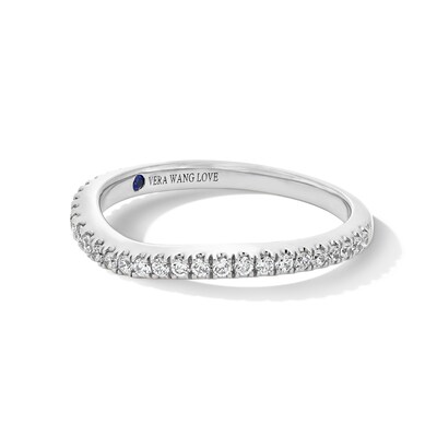 Vera Wang Love Collection 0.25 CT. T.W. Certified Lab-Created Diamond Contour Band in Platinum (F/VS2)