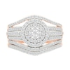 CT. T.W. Multi-Diamond Double Frame Multi-Row Split Shank Bridal Set in 10K Rose Gold