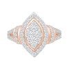 0.95 CT. T.W. Marquise-Shaped Multi-Diamond Frame Collar Split Shank Bridal Set in 10K Rose Gold