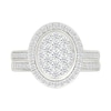 0.95 CT. T.W. Oval-Shaped Multi-Diamond Frame Bridal Set in 10K Gold