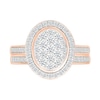 0.95 CT. T.W. Oval-Shaped Multi-Diamond Frame Bridal Set in 10K Rose Gold