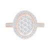 0.95 CT. T.W. Oval-Shaped Multi-Diamond Frame Bridal Set in 10K Rose Gold