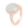 0.95 CT. T.W. Oval-Shaped Multi-Diamond Frame Bridal Set in 10K Rose Gold