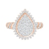 0.95 CT. T.W. Pear-Shaped Multi-Diamond Sunburst Frame Bridal Set in 10K Rose Gold