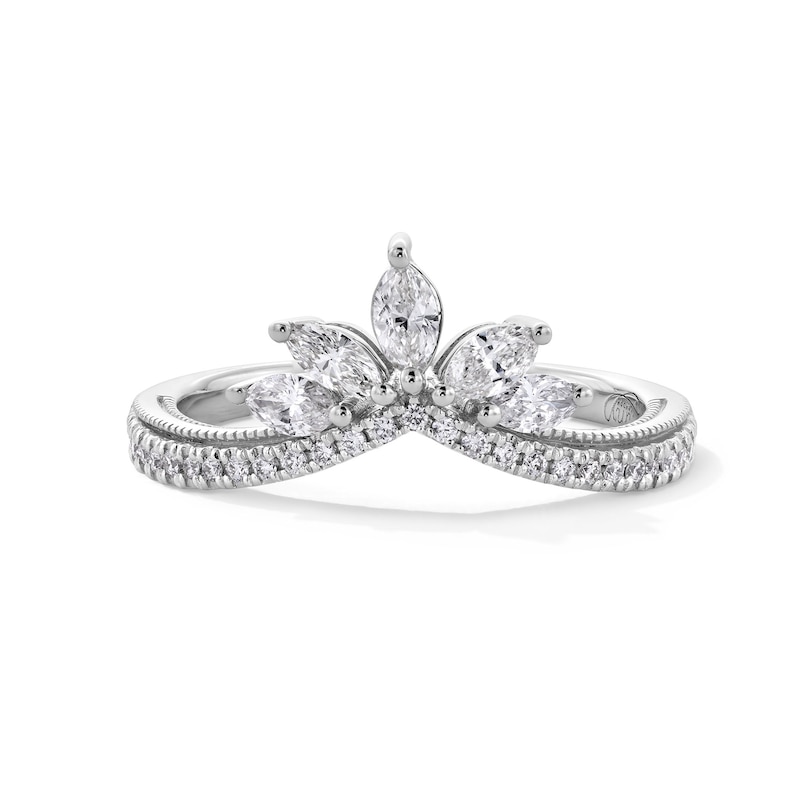 Main Image 1 of Emmy London 0.50 CT. T.W. Marquise-Cut Certified Lab-Created Diamond Contour Anniversary Band in 18K White Gold (F/VS2)