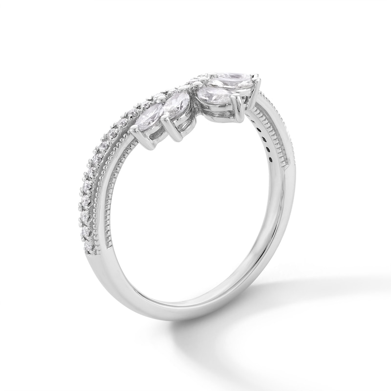 Main Image 3 of Emmy London 0.50 CT. T.W. Marquise-Cut Certified Lab-Created Diamond Contour Anniversary Band in 18K White Gold (F/VS2)