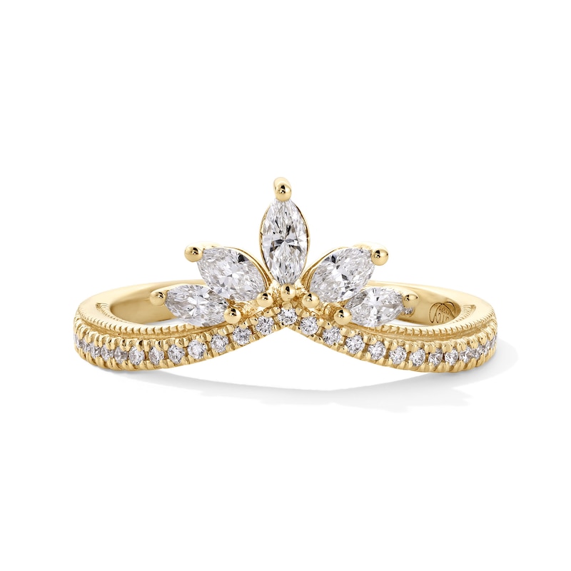 Main Image 1 of Emmy London 0.50 CT. T.W. Marquise-Cut Certified Lab-Created Diamond Contour Anniversary Band in 18K Gold (F/VS2)