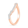 1.23 CT. T.W. Cushion-Shaped Multi-Diamond Frame Collar Bridal Set in 10K Rose Gold