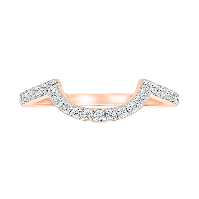 1.23 CT. T.W. Pear-Shaped Multi-Diamond Double Frame Bypass Split Shank Bridal Set in 10K Rose Gold