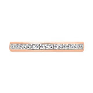 1.23 CT. T.W. Oval-Shaped Multi-Diamond Bezel Frame Bridal Set in 10K Rose Gold