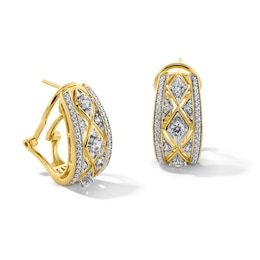 1.00 CT. T.W. Certified Lab-Created Diamond Byzantine Hoop Earrings in 10K Gold (F/SI2)